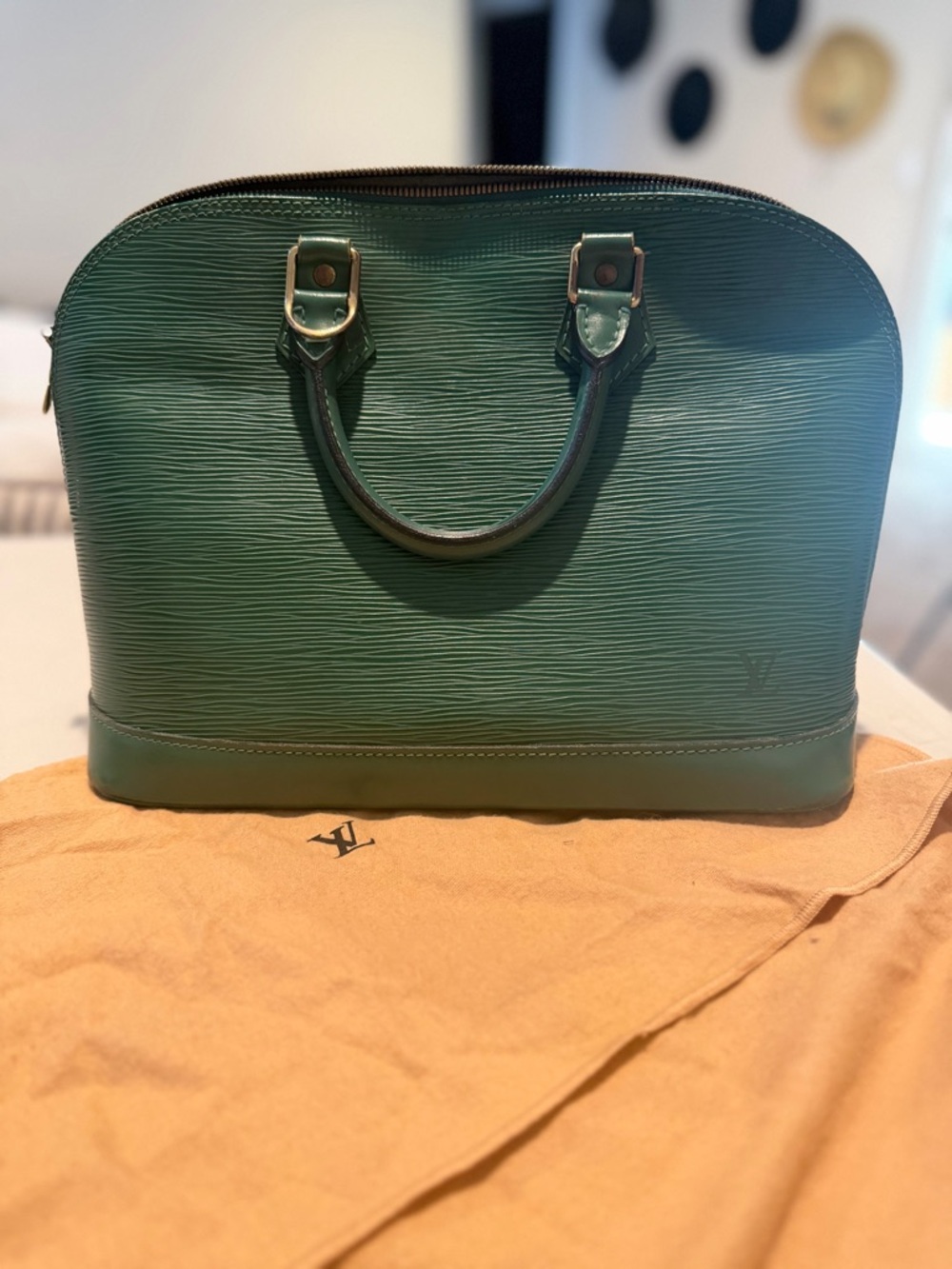 Louis Vuitton Green Epi Alma Handbag
